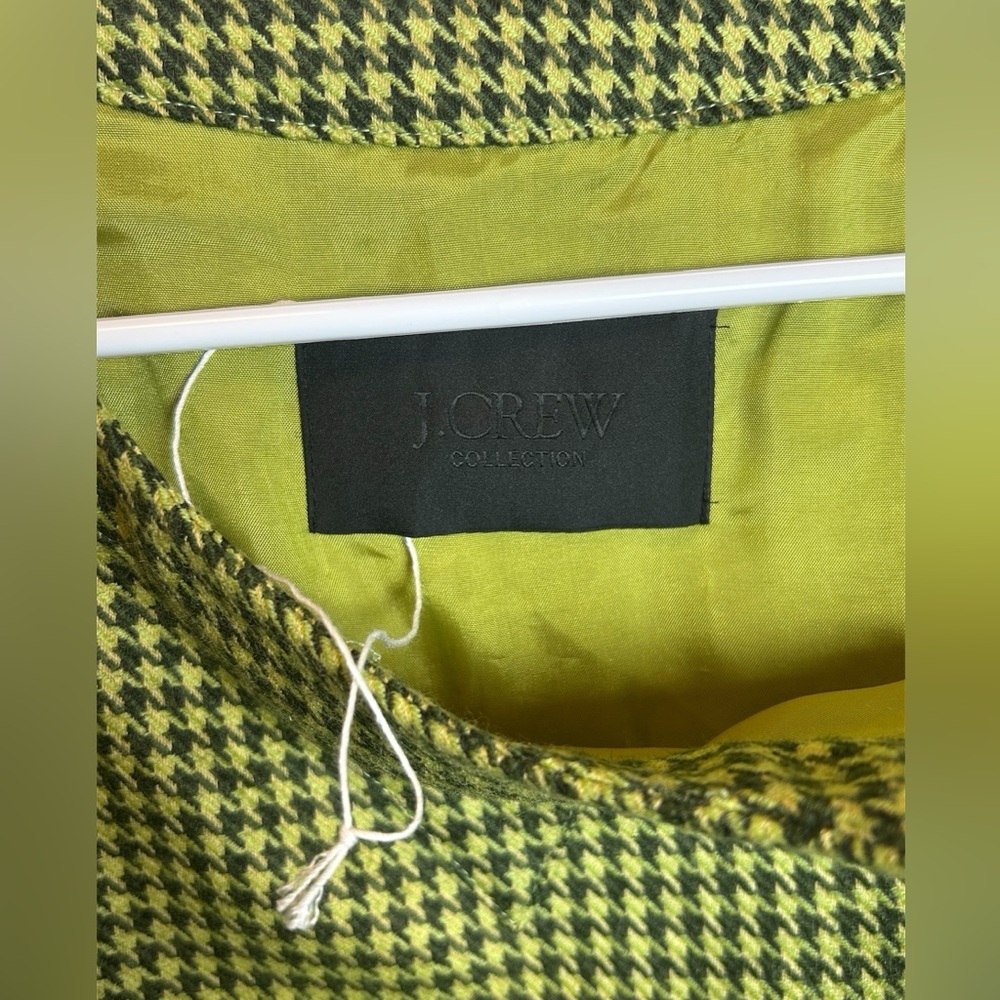 Vintage RARE Wool J Crew Green Houndstooth Retro 60s Inspired Size Small - Picture 4 of 7